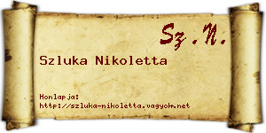 Szluka Nikoletta névjegykártya