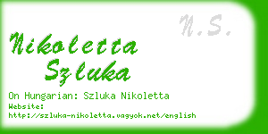 nikoletta szluka business card